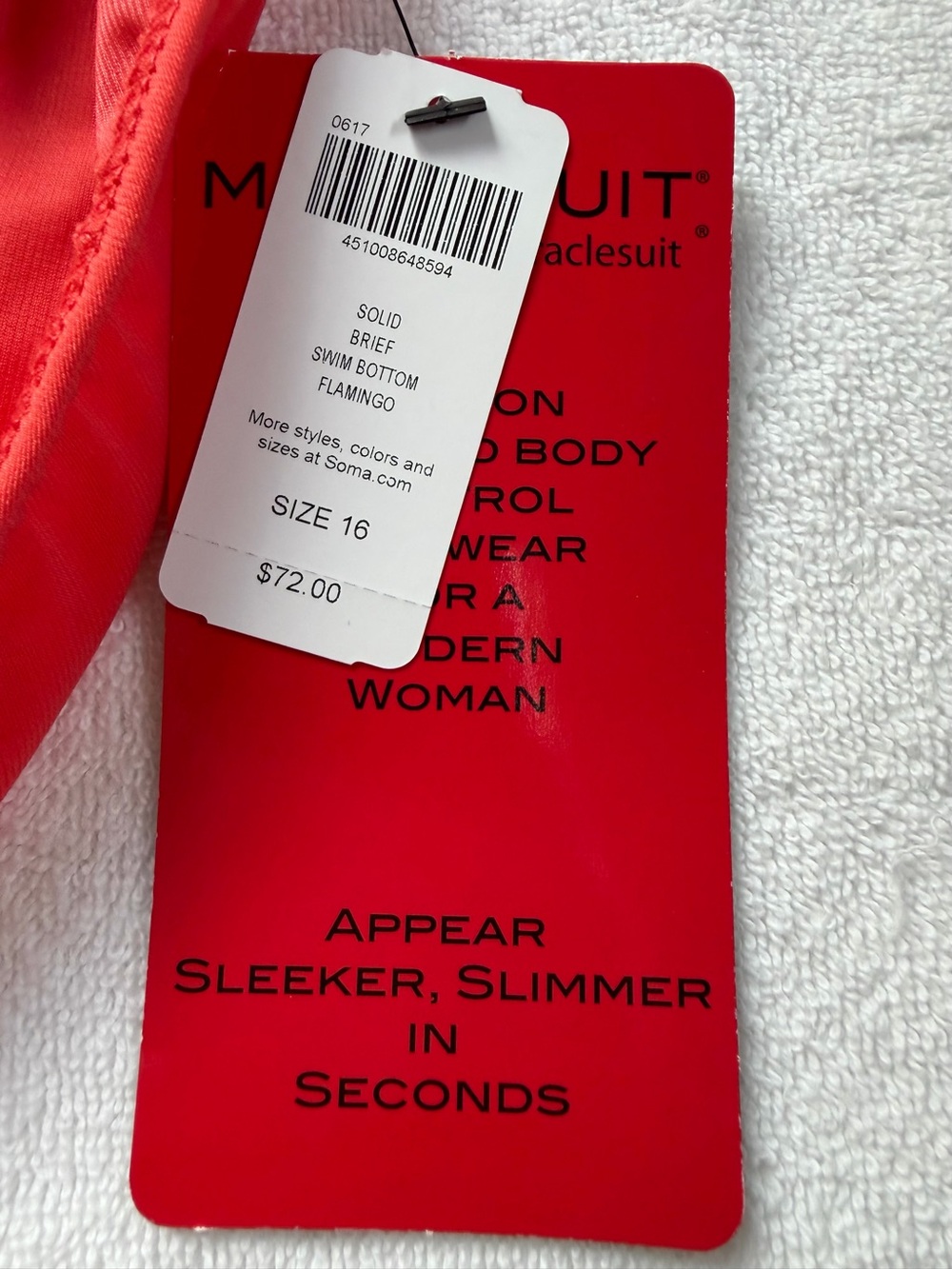 Magicsuit By Miraclesuit Soma Size 16 NWT Strappy Orange Tankini Top & Bottoms - Picture 13 of 13